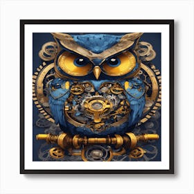 Steampunk Owl Art Print