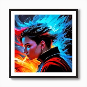 Girl With Fire In Her Hair Art Print