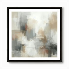 Abstract Art, Neutral Painting Beige, Grey 8 (1) Art Print