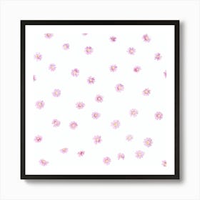 Pink Flowers On A White Background Art Print