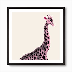 Pink Giraffe Art Print