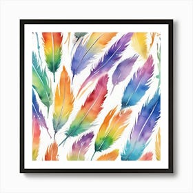 Rainbow Feathers 4 Art Print