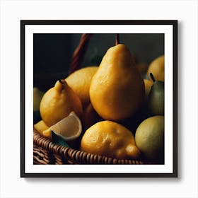 Pears In A Basket Art Print