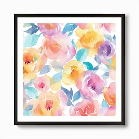 Watercolor Roses Art Print