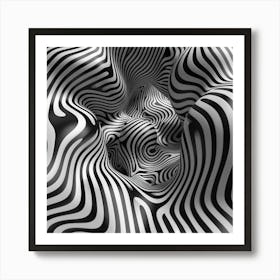 Abstract Black And White Zebra Pattern Art Print