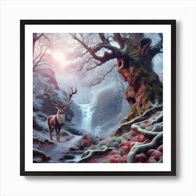 Deer In The Forest 18 Art Print