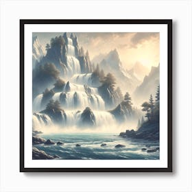 Mythical Waterfall 8 Art Print