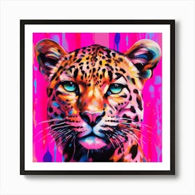 Neon Leopard Art Print