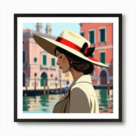 Italian woman in Venice Art Print