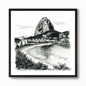 A Sugarloaf Mountain In Rio De Janeiro Hand Draw 1719996060 3 Art Print