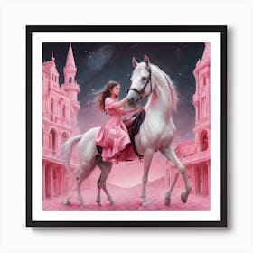 Pink Horse Art Print