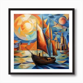 Sailboat In The Sea Poster