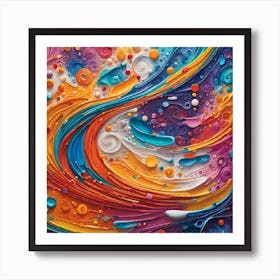 A Brightly Colored Abstract Painting 1 Art Print