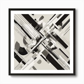 Abstract Black And White Painting Art Print