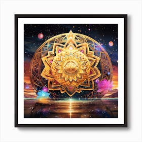 Golden Mandala Art Print