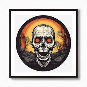 Skeleton In The Woods Art Print