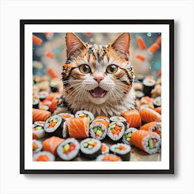 Sushi Cat Art Print