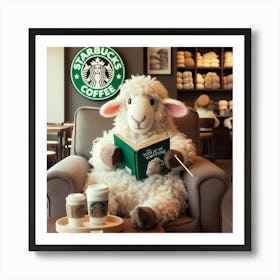 Starbucks Sheep 1 Art Print