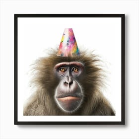 Monkey In A Party Hat 1 Art Print