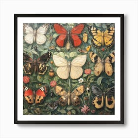 Butterfly Garden Art 1 Art Print