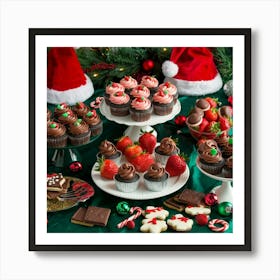 A Festive Christmas Dessert Table With A Aip7tt0kq3gzgbcuezdfwa Fdkwmj9 Qi Ldlw3l413rq Art Print