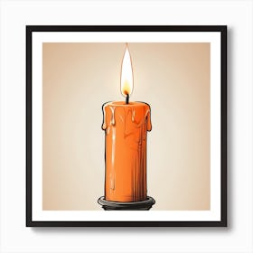 Candle Illustration Art Print