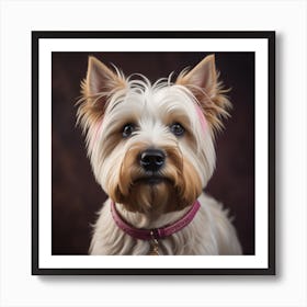 Westie Dog Print Collar Art Print