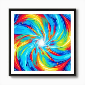 Colors Neon Green Electric Blue Bold Orange pattern Spiral Shapes And Swirls Resembling, good looking ,Elegant look , attracting colors combination Art Print