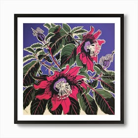 Passionflower 1 Pop Art Illustration Square Art Print