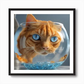 Cat In A Fish Bowl 23 Art Print