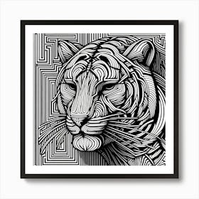 Abstract Tiger Head Art Print