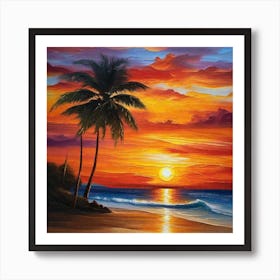 Sunset On The Beach 126 Art Print