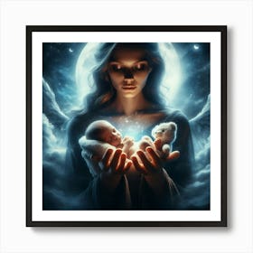 Angel Holding Baby Art Print