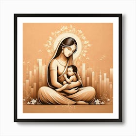 Mother And Child Happy Mother's Day 19 Art Print