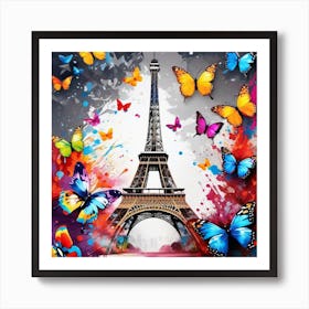 Paris With Butterflies 144 Art Print