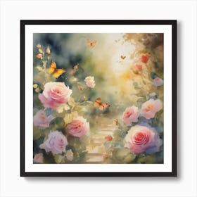 Into The Garden Vibrant Flowers 3 Art Print