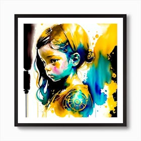 Girl In A Yellow Dress Art Print