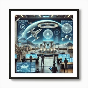 A Futuristic Sci Fi Scene Depicting The Scientific Art Print