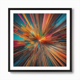 An Abstract Color Explosion 1, that bursts with vibrant hues and creates an uplifting atmosphere. Generated with AI,Art style_Architecture,CFG Scale_3,Step Scale_50. Art Print