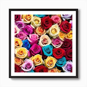 Colorful Roses Background 49 Art Print