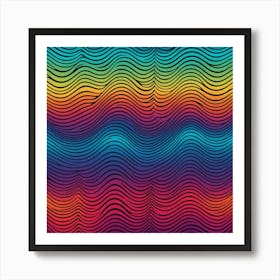 Rainbow Wavy Pattern 2 Art Print