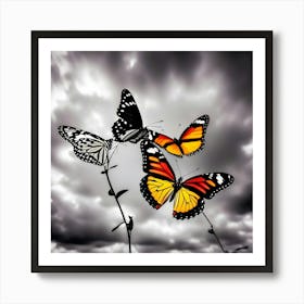 Butterflies In The Sky 4 Art Print