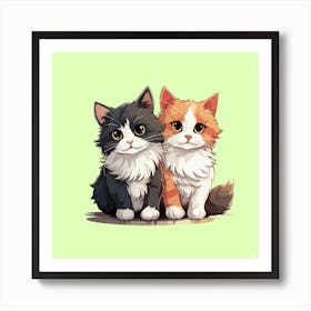 Cute Kittens Animal Wall Art Art Print