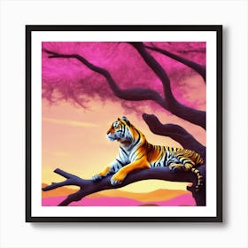 Tiger In The Tree 1 Art Print