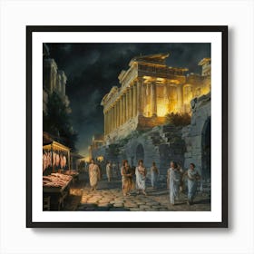 A Mesmerizing Oil Painting Depicts A Night Scene O Kaixaanasxormqvbfmrcfq Klo6vwdesz Rso8l M1aaq Art Print