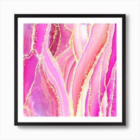 Sparkling Pink Agate Texture 07 1 Art Print