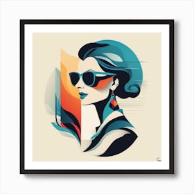 Woman In Sunglasses Art Print