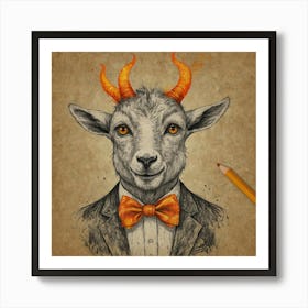 Goat In A Suit 8 Art Print