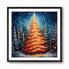 Celestial Retro Fir Fantasy Art Print