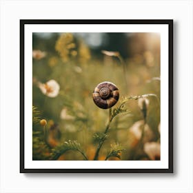 Snail In A Field Art Print